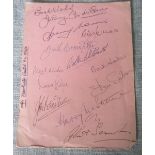 MANCHESTER UNITED AUTOGRAPH PAGE 1950 TO 1952