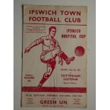 1952 IPSWICH V TOTTENHAM - IPSWICH HOSPITAL CUP PROGRAMME