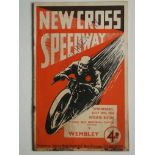 SPEEDWAY - 1934 NEW CROSS V WEMBLEY NATIONAL CUP SEMI-FINAL PROGRAMME