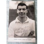 POSTCARD SIGNED - JOHNNY HAYNES FULHAM AND ENGLAND