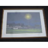 CRICKET - WARWICKSHIRE V SOMERSET FIRST DAY/NIGHT COMPETITIVE FIXTURE LIMITED EDITION PRINT