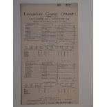 CRICKET - 1928 LANCASHIRE 2ND TEAM V YORKSHIRE 2ND TEAM