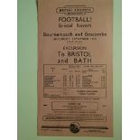 1949 BRISTOL ROVERS V BOURNEMOUTH BRITISH RAIL HANDBILL