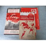 EXETER CITY - SMALL COLLECTION OF HOME PROGRAMMES INC 1950-51 V SWINDON FA CUP