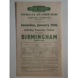 1949 ASTON VILLA V CARDIFF CITY FA CUP BRITISH RAIL HANDBILL