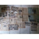 CRICKET - 1940'S & 50'S NEWSPAPER CUTTINGS & PAPERS X 100+