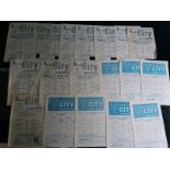 MANCHESTER CITY COLLECTION OF 1950'S RESERVE TEAM PROGRAMMES