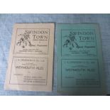 SWINDON TOWN PROGRAMMES 1947-48 X 2