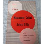 MANCHESTER UNITED V ASTON VILLA CHARITY SHIELD 1957