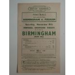 1949 BIRMINGHAM V FULHAM BRITISH RAIL HANDBILL