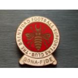 BRENTFORD - VINTAGE SUPPORTERS CLUB BADGE