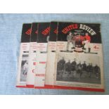 MANCHESTER UNITED HOME PROGRAMMES 1954-55 X 5