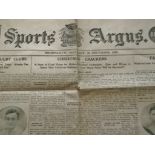 SPORTS ARGUS 1919 - WOLVES,VILLA,WBA. BIRMINGHAM. SHREWSBURY. STOKE, COVENTRY, DERBY. WALSALL, HULL