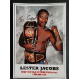 BOXING - LESTER JACOBS AUTOGRAPHED PROMOTIONAL CARD