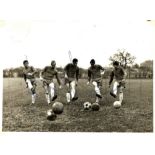 BIRMINGHAM CITY HAND SIGNED PRESS PHOTOGRAPH BRIDGES VINCENT PICKERING VOWDEN HOCKEY