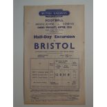 1949 BRISTOL ROVERS V READING BRITISH RAIL HANDBILL