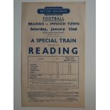 1949 READING V IPSWICH BRITISH RAIL HANDBILL