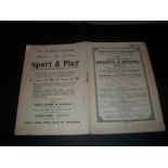 1917 BOXING & SPORTS CARNIVAL - HELD AT WEST BROMWICH ALBIONS GROUND THE HAWTHORNS