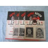 MANCHESTER UNITED HOME PROGRAMMES 1955-56 X 4