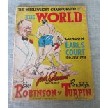 BOXING PROGRAMME RANDOLPH TURPIN V SUGAR RAY ROBINSON.