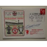 MANCHESTER UNITED 1975 DIV 2 CHAMPIONS LIMITED EDITION POSTAL COVER SIGNED BY TOMMY DOCHERTY