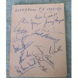 LIVERPOOL AUTOGRAPHS 1949-50