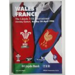 RUGBY UNION - 1998 WALES V FRANCE PROGRAMME + TICKET