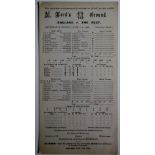 CRICKET - 1934 ENGLAND V THE REST SCORECARD AT LORDS