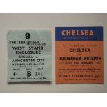 CHELSEA 1960'S TICKETS X 2 MANCHESTER CITY & TOTTENHAM