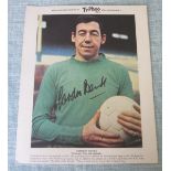 HAND SIGNED TYPHOO TEA CARD GORDON BANKS - LEICESTER & ENGLAND 1966 WORLD CUP