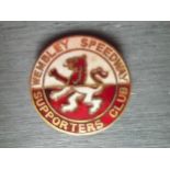 SPEEDWAY - WEMBLEY SUPPORTERS CLUB BADGE