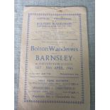 BOLTON WANDERERS V BARNSLEY 1945-46