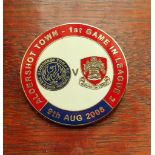 2008 ALDERSHOT TOWN V ACCRINGTON - MATCH BADGE FIRST GAME IN LEAGUE TWO