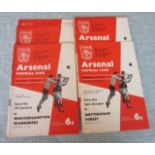 11 ARSENAL HOME PROGRAMMES 1963-64 SEASON