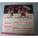 MANCHESTER UNITED PROGRAMMES 1954-55 X 2