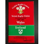 RUGBY UNION - 1981 WALES V IRELAND PROGRAMME & TICKET