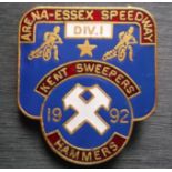 SPEEDWAY - WEST HAM 1992 BADGE