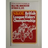 SPEEDWAY - 1975 BRITISH RIDERS CHAMPIONSHIP AT BELLE VUE PROGRAMME + TICKET