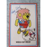 1966 WORLD CUP WILLIE CARD AUTOGRAPHED BY NOBBY STYLES