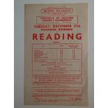 1949 READING V BOURNEMOUTH BRITISH RAIL HANDBILL