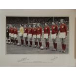 1966 WORLD CUP - LARGE PRINT OF THE ENGLAND TEAM SIGNED BY MARTIN PETERS & GEOFF HURST
