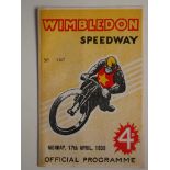 SPEEDWAY - 1939 WIMBLEDON V SOUTHAMPTON BRITISH CUP TIE