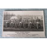 SPEEDWAY - ORIGINAL POSTCARD OF THE CRYSTAL PALACE TEAM CIRCA LATE 1920'S EARLY 1930'S