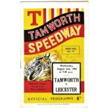 SPEEDWAY - TAMWORTH V LEICESTER RAINED-OFF 02/08/1950