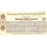 ORIGINAL 1970 BIRMINGHAM CITY WAGES CHEQUE TO PAUL COOPER HAND SIGNED
