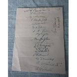 GRIMSBY TOWN 1930 AUTOGRAPH SHEET & LEEDS RUGBY LEAGUE AUTOGRAPHS 1927