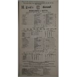 CRICKET - 1929 MIDDLESEX V NOTTS SCORECARD