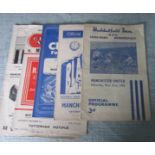 MANCHESTER UNITED AWAY PROGRAMMES 1955-56 X 5