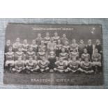 BRADFORD CITY HEALTH AND STRENGTH POSTCARD 1911-12 WITH FA CUP