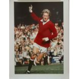 MANCHESTER UNITED - DENIS LAW LARGE HAND SIGNED PRINT